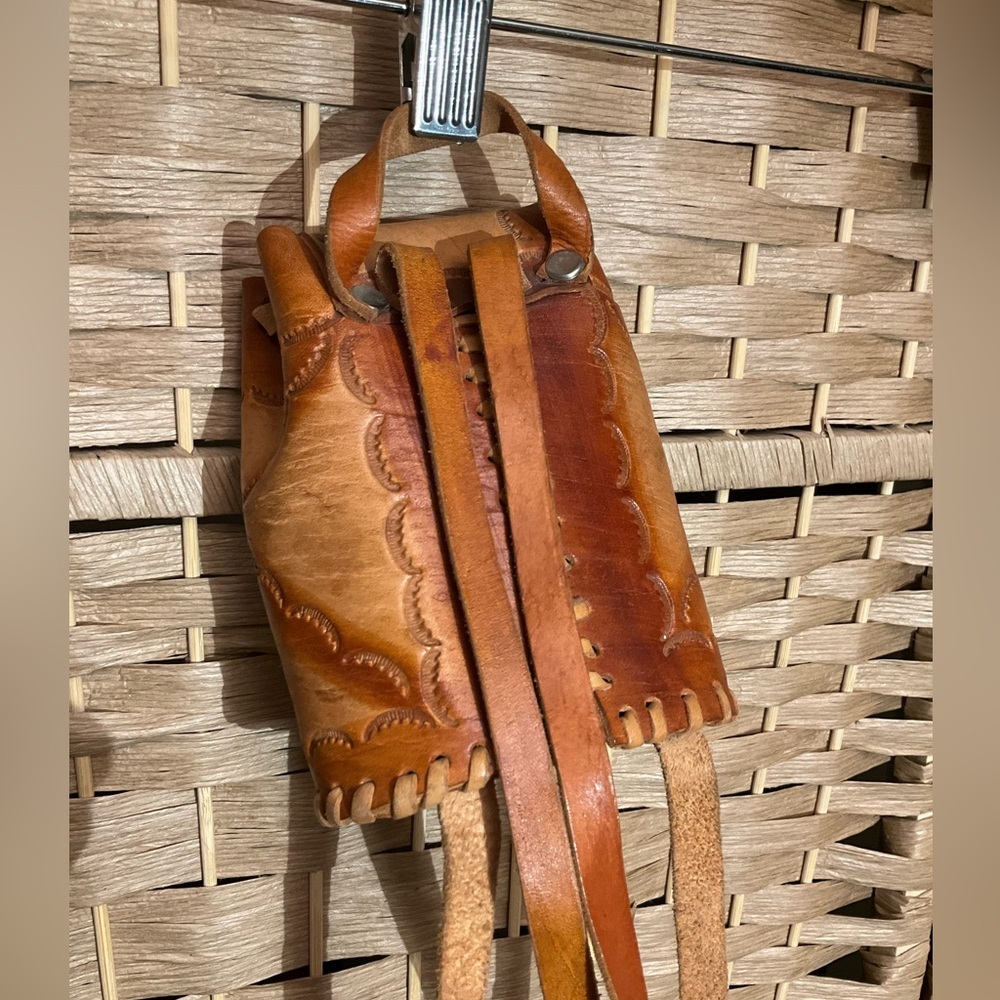 Handcrafted Aztec Leather Mini Backpack - Picture 6 of 10